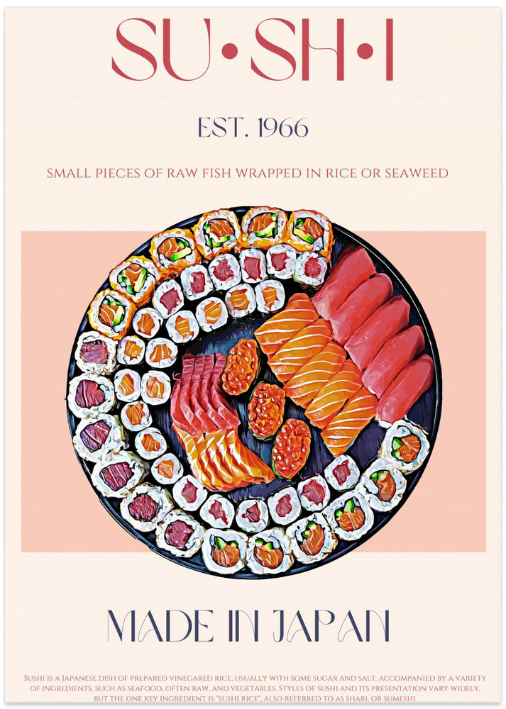 Colorful Sushi Delight - Art Print by Nazma Khokhar