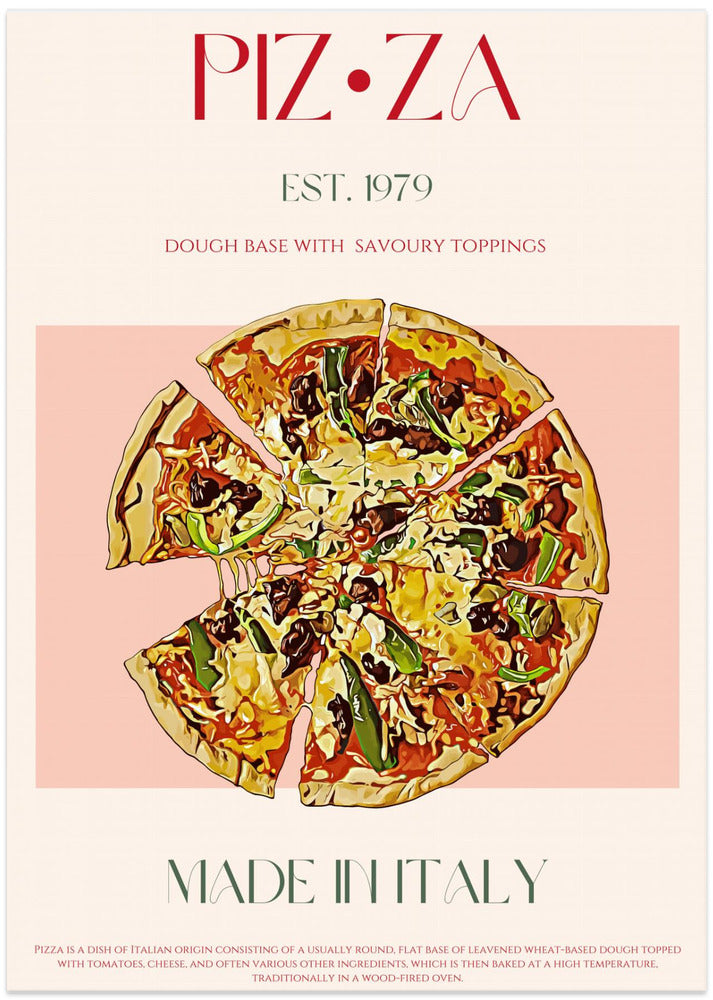 Slice of Italian Pizza - Art Print by Nazma Khokhar