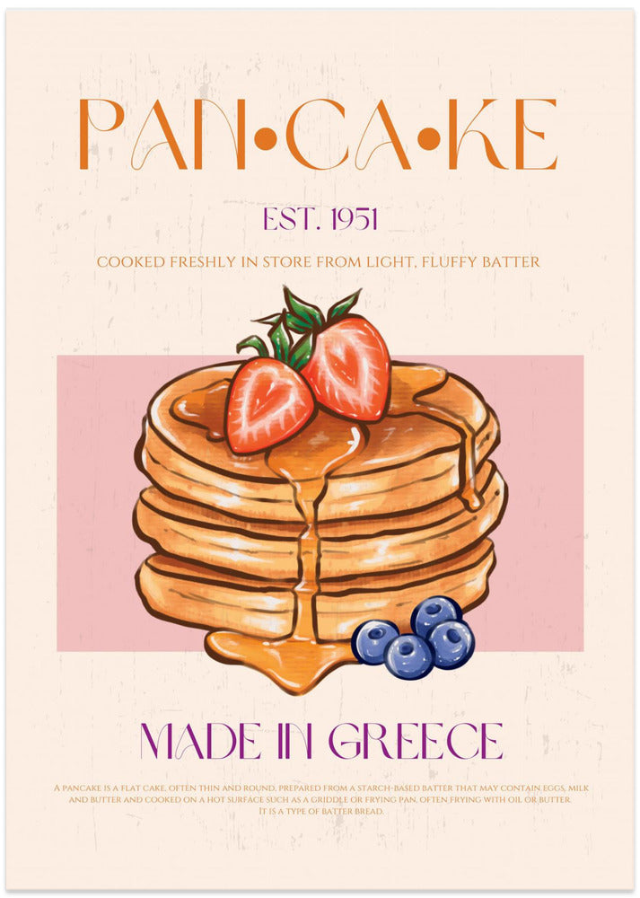 Fluffy Greek Pancakes - Art Print by Nazma Khokhar