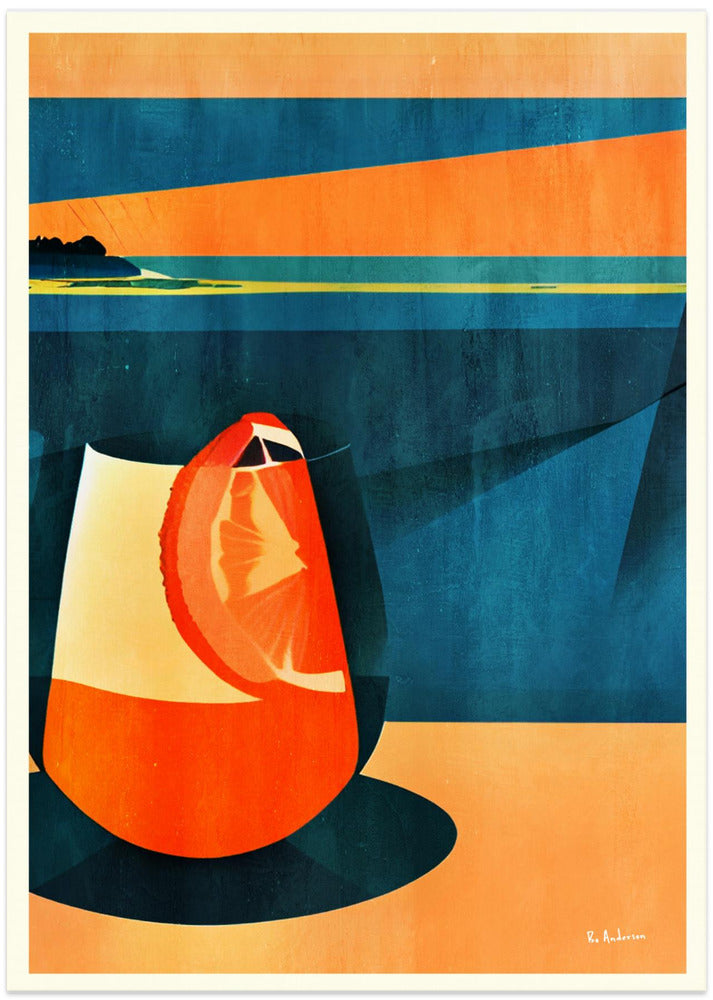 Negroni At Sunset - Art Print by Bo Anderson