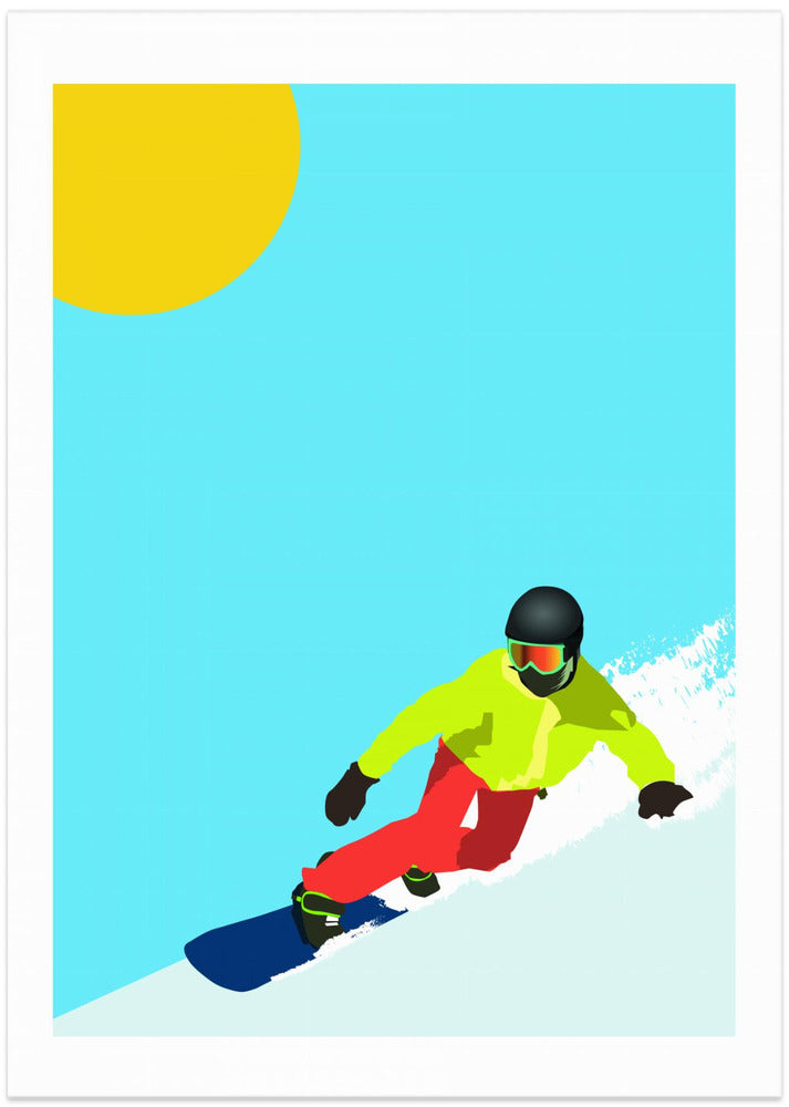Snowboard Sun - Art Print by WallChart Art Studio