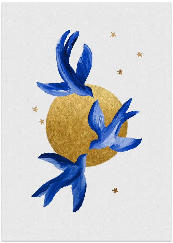 Blue Birds - Art Print by Orara Studio