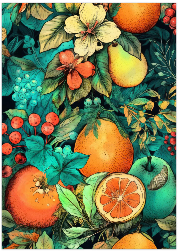 Flowers and fruits 5 - Art Print by Justyna Jaszke
