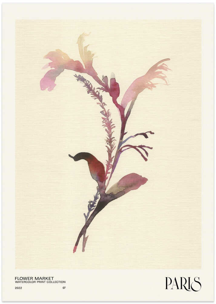 Watercolor print collection. Flower market - Paris - Art Print by NKTN