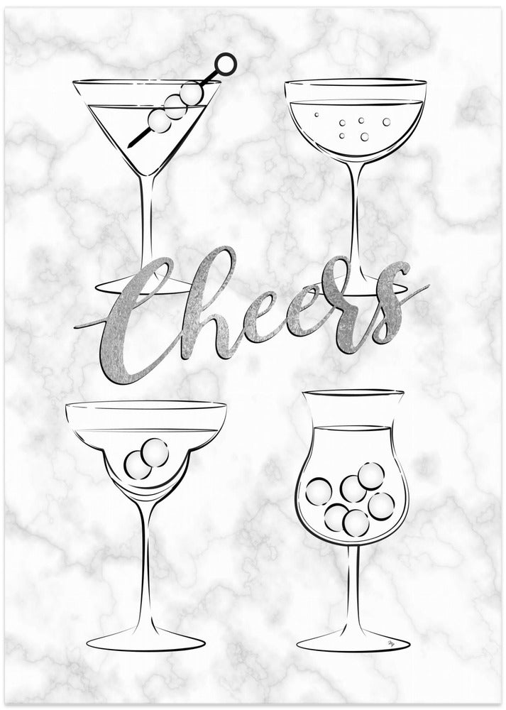 Cheers Cocktails - Art Print by Martina