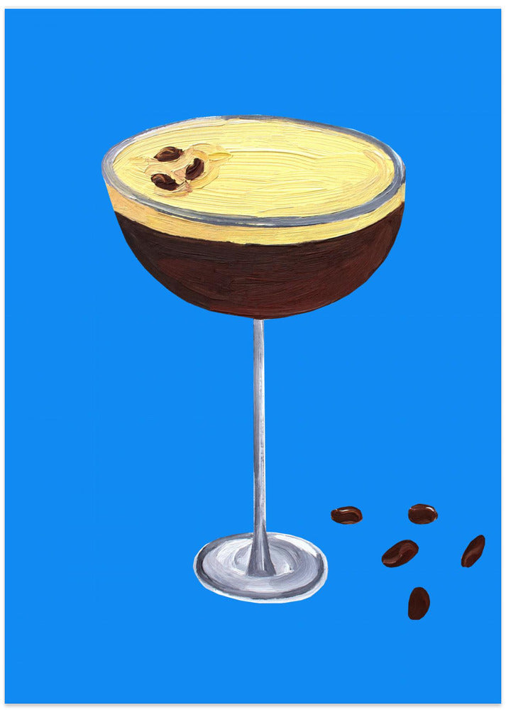 Espresso Martini Blue - Art Print by Alice Straker