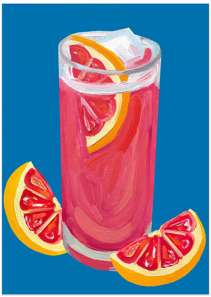 Grapefruit Paloma Blue - Art Print by Alice Straker