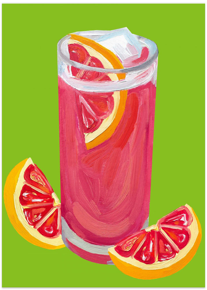 Grapefruit Paloma Pistachio - Art Print by Alice Straker