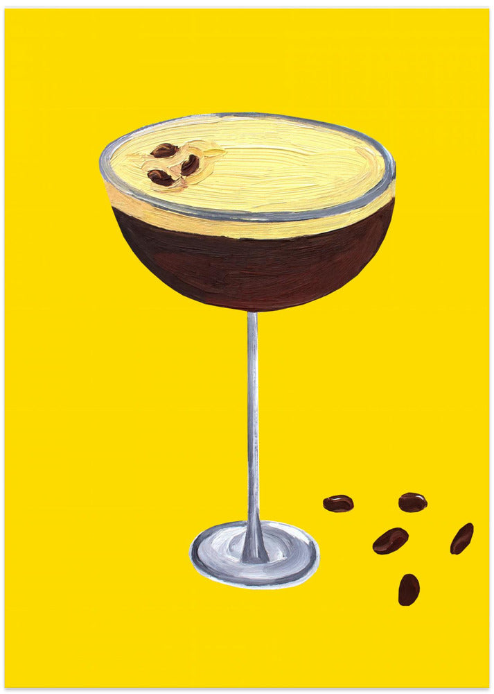 Espresso Martini Buttercup Yellow - Art Print by Alice Straker