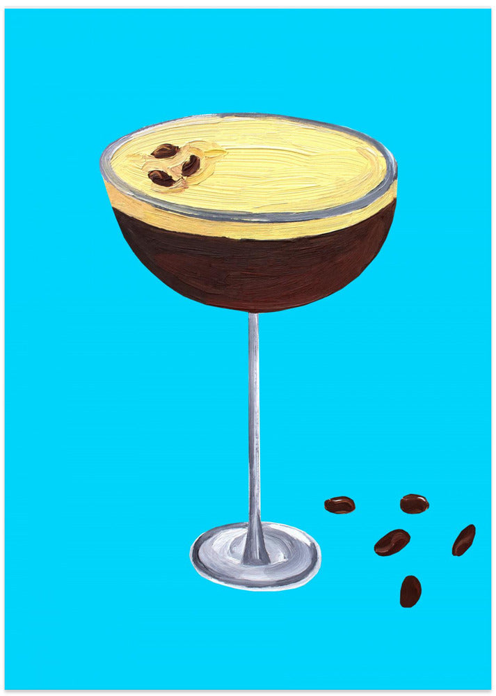 Espresso Martini Sky Blue - Art Print by Alice Straker