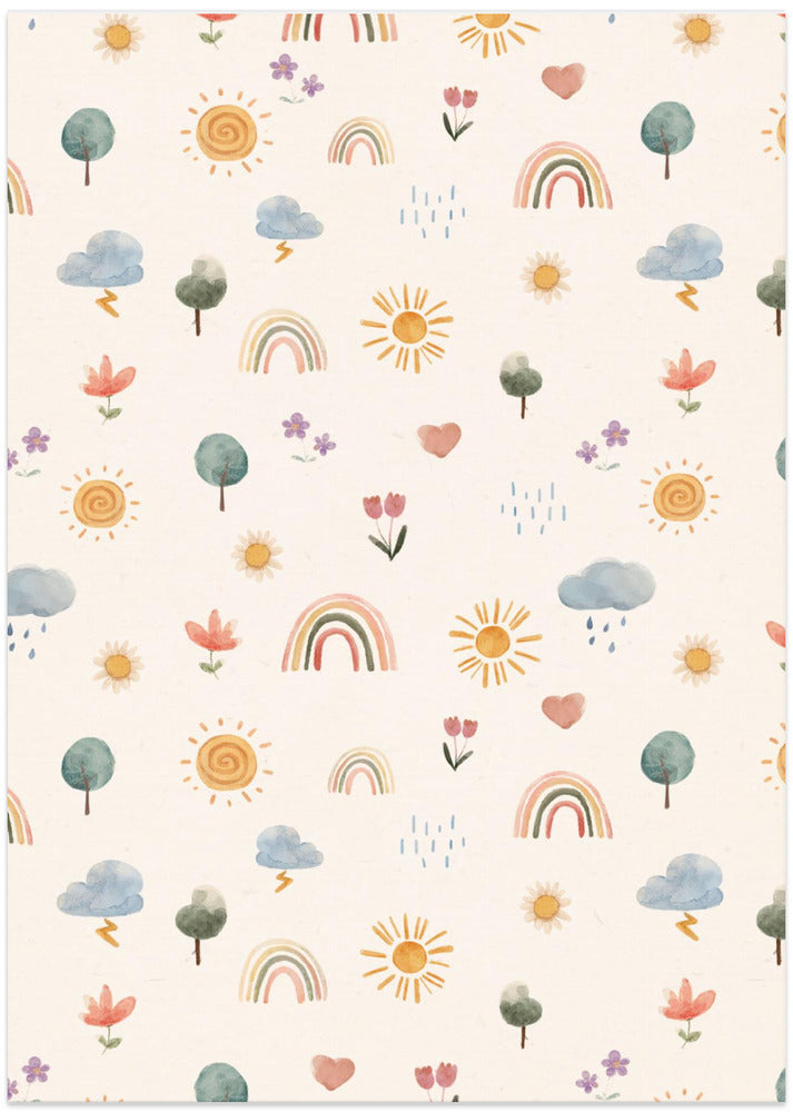 Seasonal Stickers Pattern - Art Print by Xuan Thai
