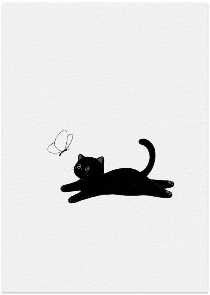 Cute Black Cat - Art Print by Xuan Thai