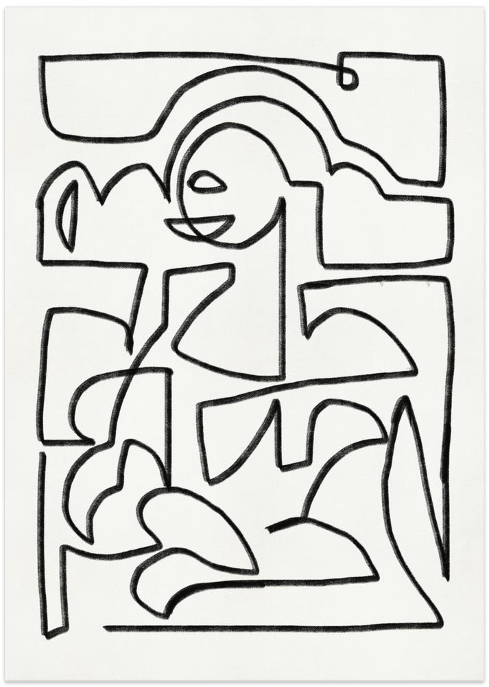 Abstract Chalk Line Art - Art Print by Little Dean