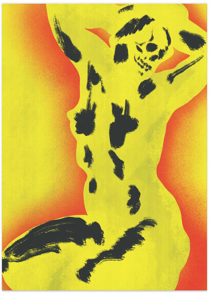 Yellow Skull Nude - Art Print by Little Dean