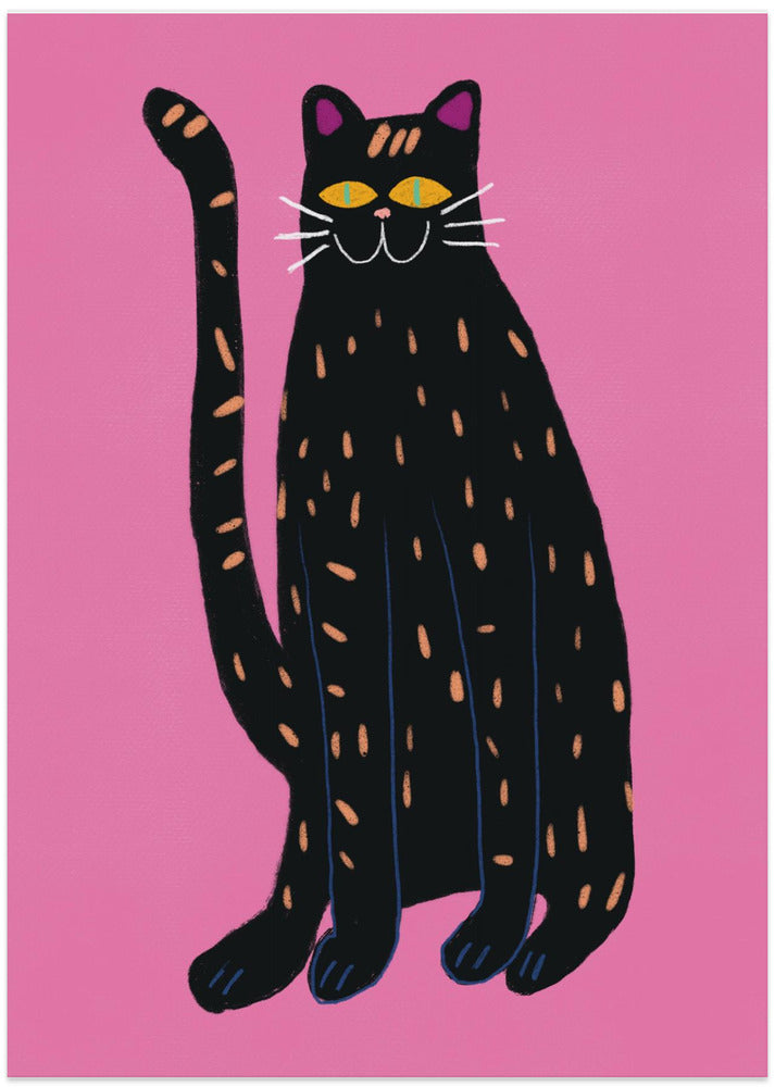 portrays a playful cat - Art Print by Little Dean