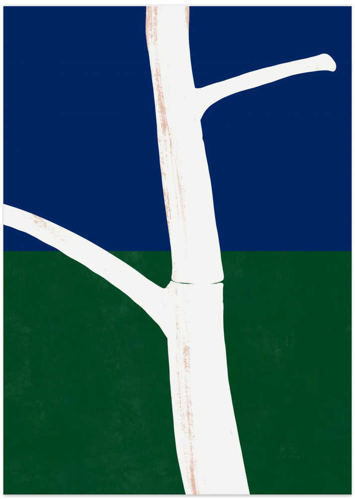 Stark White Tree Trunk With Branches - Art Print by Little Dean