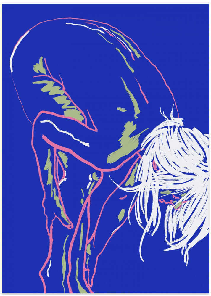 Nude in green leggings 02 - Art Print by Little Dean