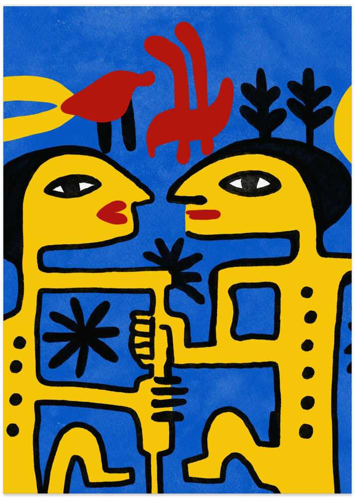 Whimsical Connection - Art Print by Little Dean