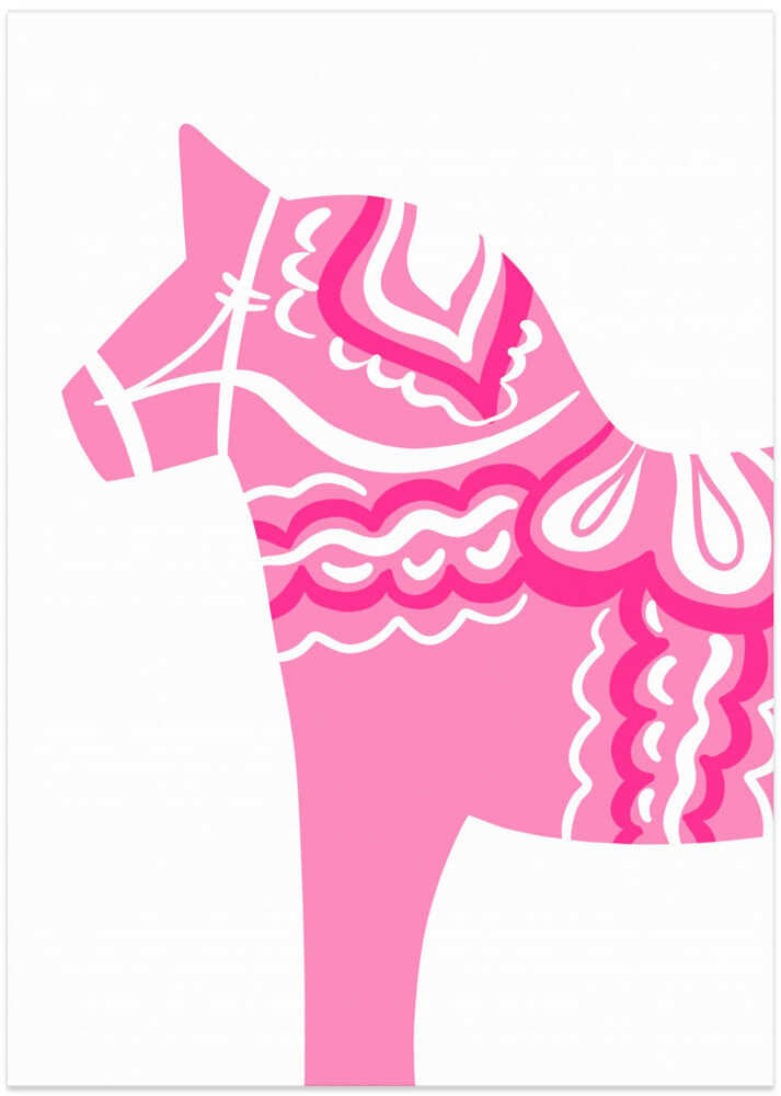 Pink Dala Silhouette - Art Print by Athene Fritsch