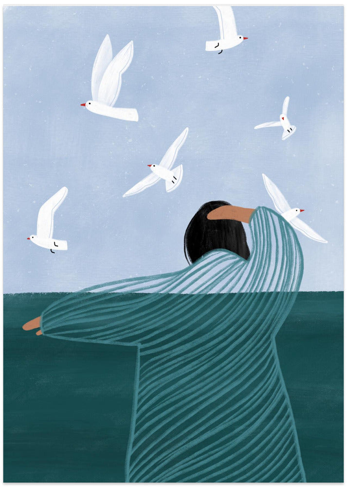 Seaside Serenity - Art Print by Bea Müller