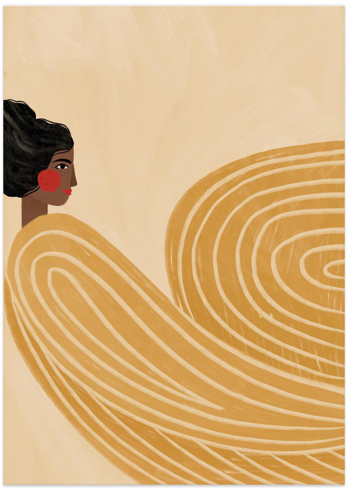 The Woman With the Yellow Stripes - Art Print by Bea Müller