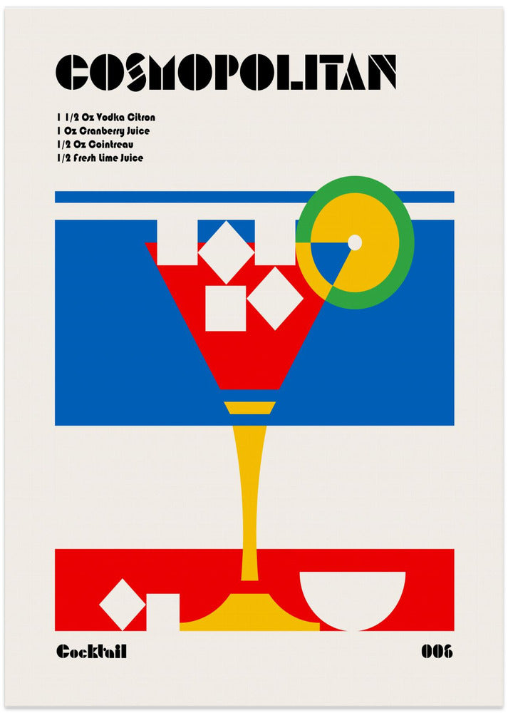 Cosmopolitan Bauhaus Cocktail - Art Print by Retrodrome