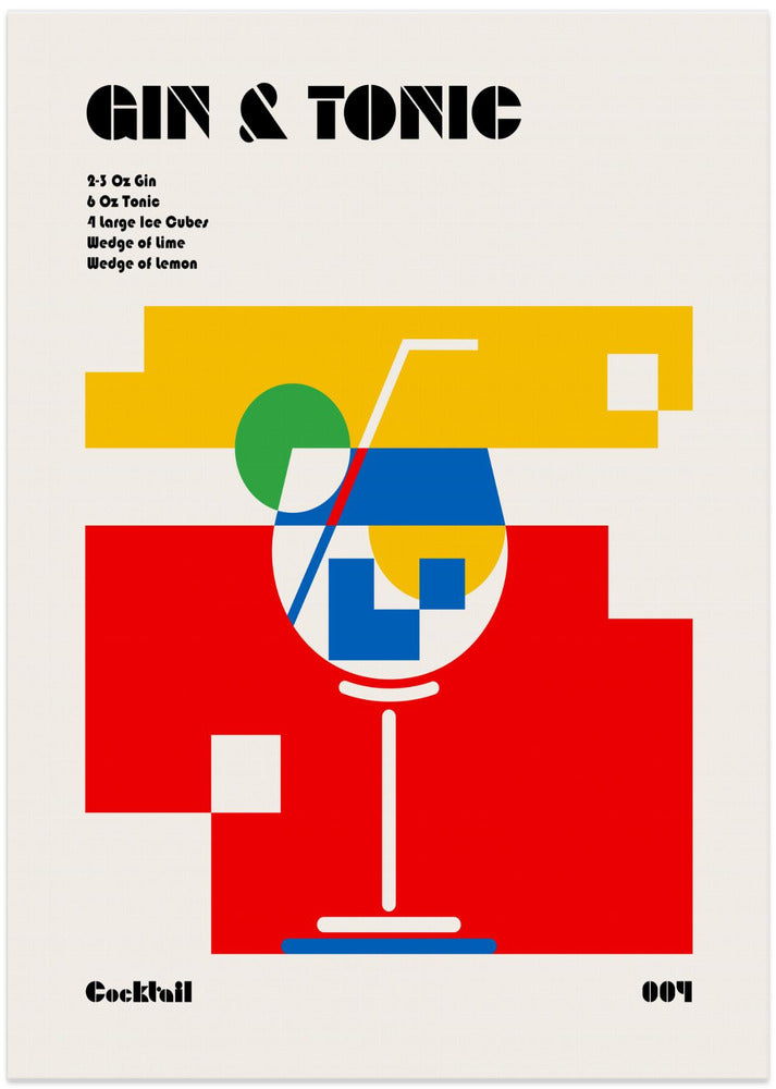 Gin and Tonic Bauhaus Cocktail - Art Print by Retrodrome