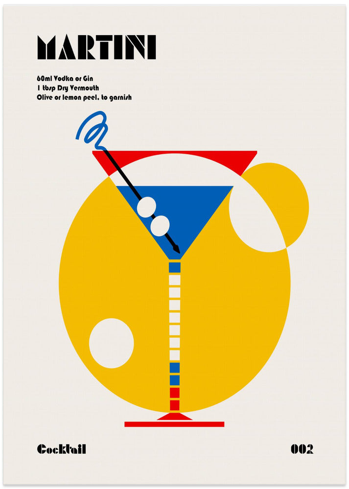 Martini Bauhaus Cocktail - Art Print by Retrodrome