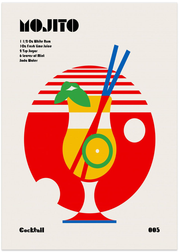Mojito Bauhaus Cocktail - Art Print by Retrodrome