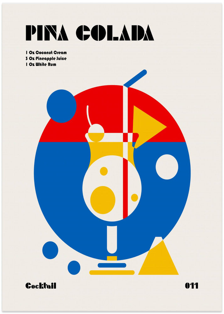 Pina Colada Bauhaus Cocktail - Art Print by Retrodrome