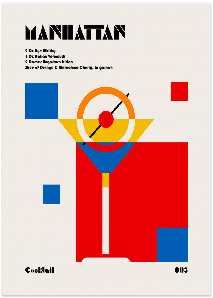 Manhattan Bauhaus Cocktail - Art Print by Retrodrome