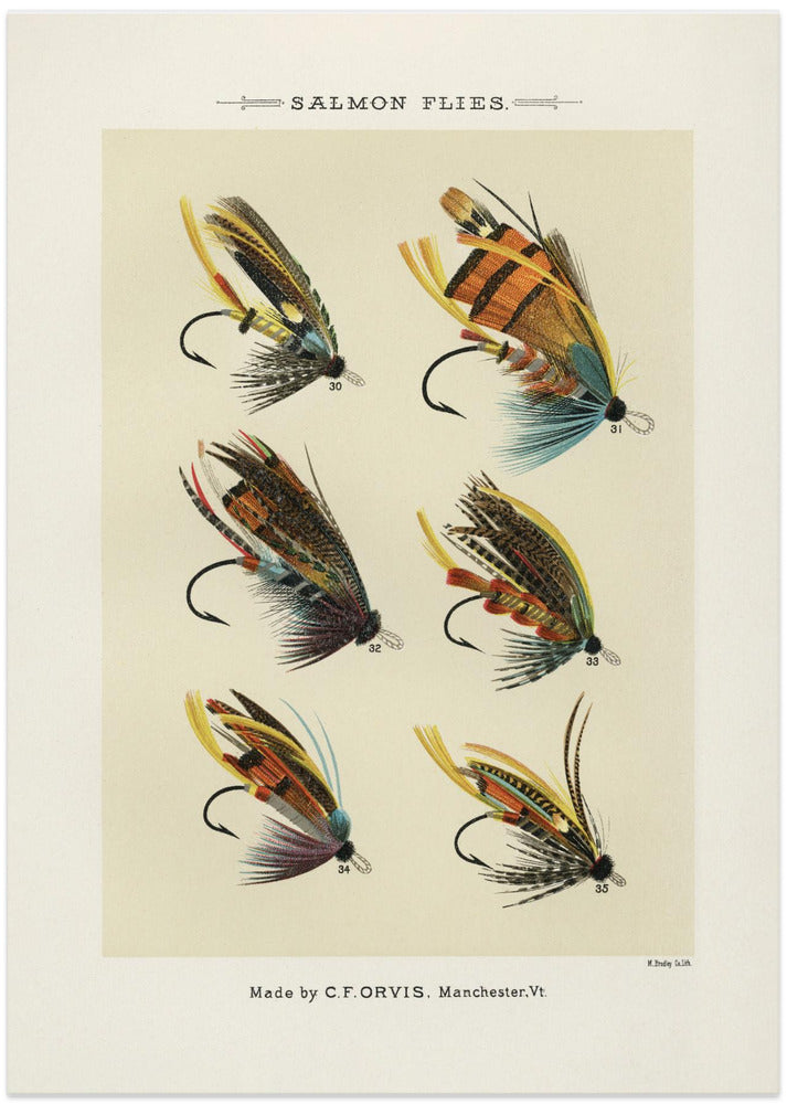 Salmon Fliee 1892 - Art Print by Mary Orvis Marbury