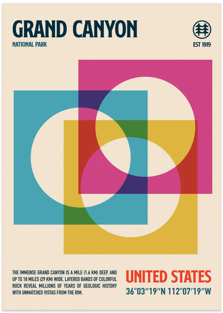 Grand Canyon National Park Travel Poster - Art Print by Retrodrome Travel Poster