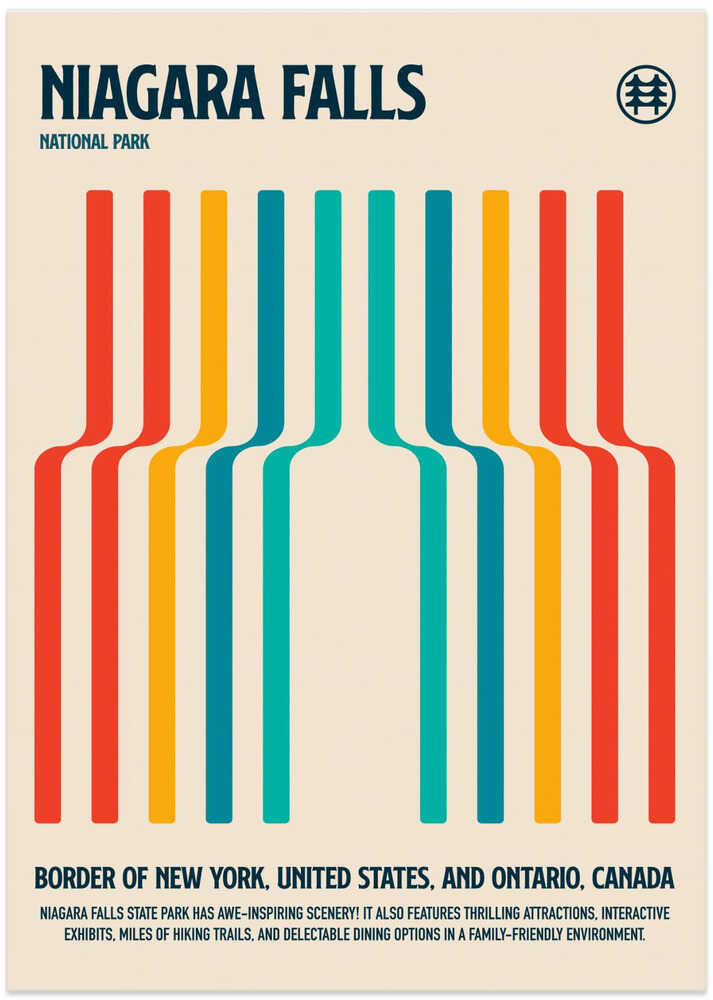 Niagara Falls National Park Travel Poster - Art Print by Retrodrome Travel Poster