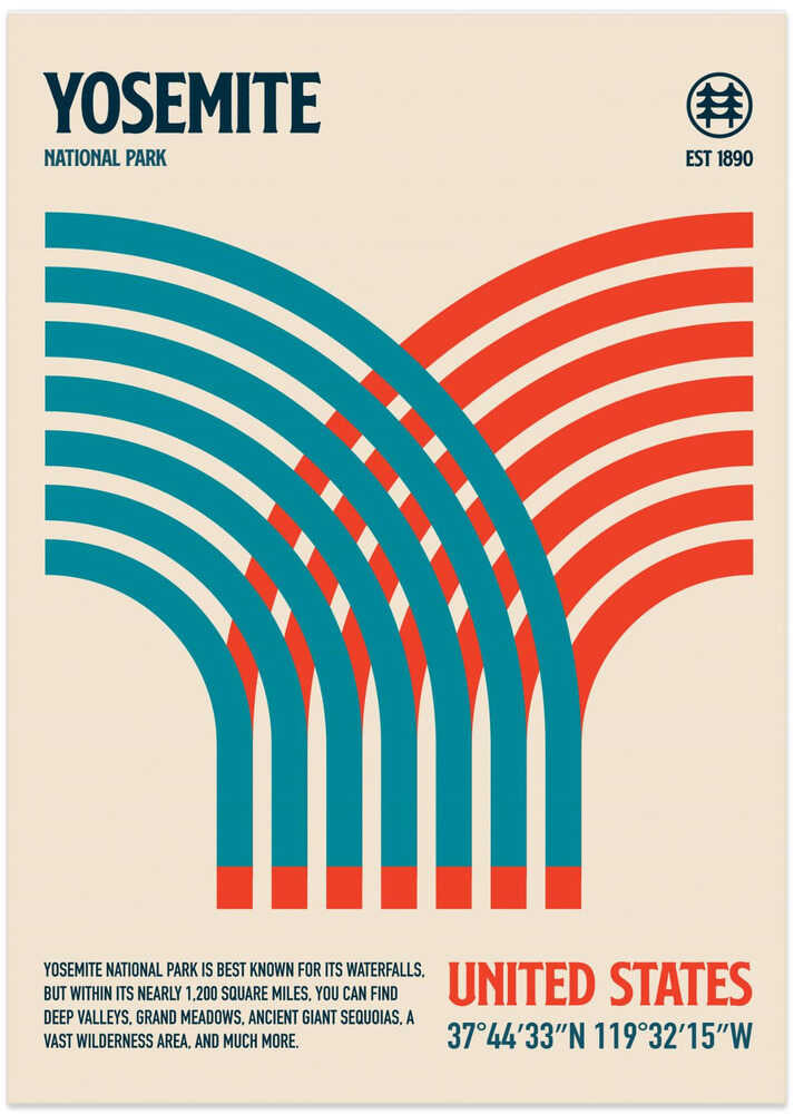 Yosemite National Park Travel Poster - Art Print by Retrodrome Travel Poster