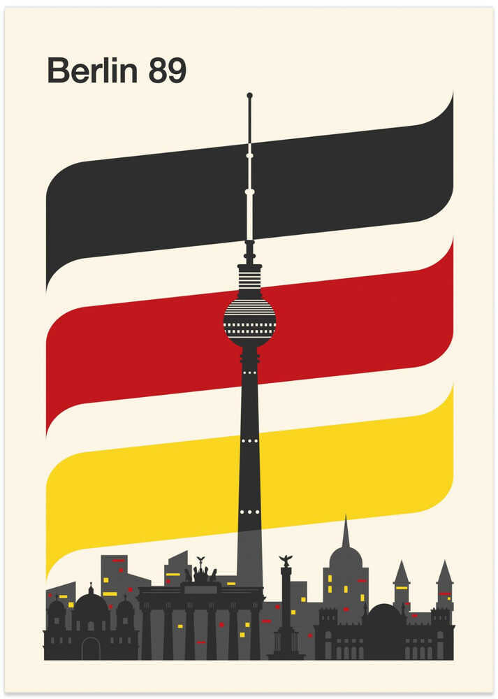 Berlin Retro Travel Print - Art Print by Retrodrome Travel Poster