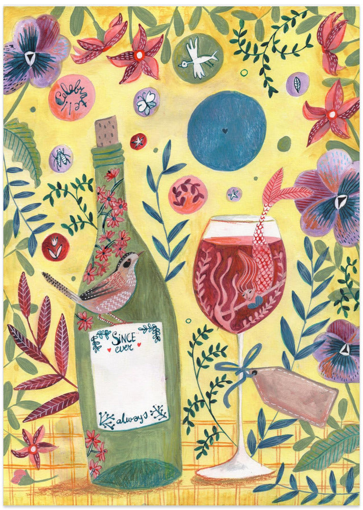 Mermaid Wine - Art Print by Caroline Bonne Müller