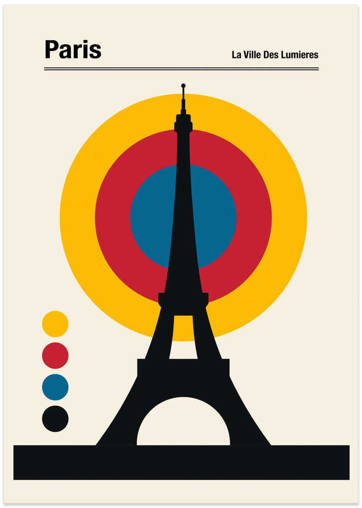 Paris Eiffel Tower Retro travel Print - Art Print by Retrodrome Travel Poster