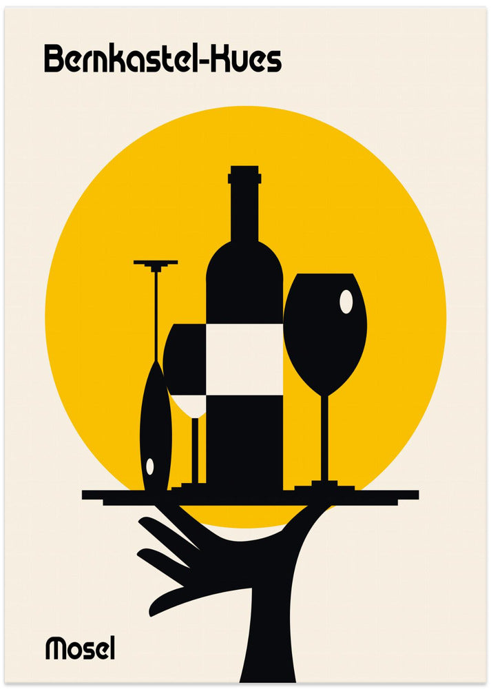 Mosel Wine Minimalist Print - Art Print by Retrodrome