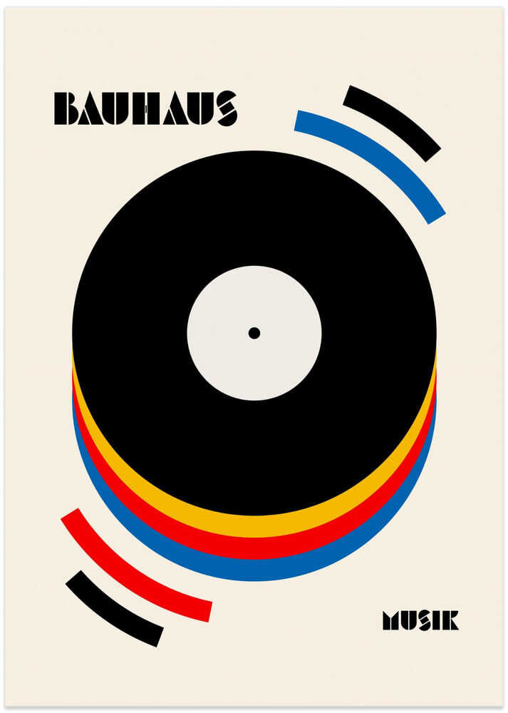 Bauhaus Musik Retro Illustration - Art Print by Retrodrome