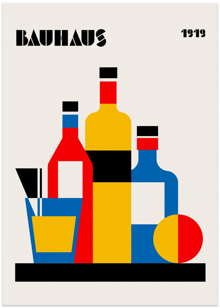 Bauhaus Wine Print - Art Print by Retrodrome