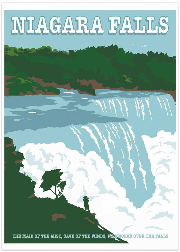 Niagara FallsTravel Print - Art Print by Retrodrome Travel Poster