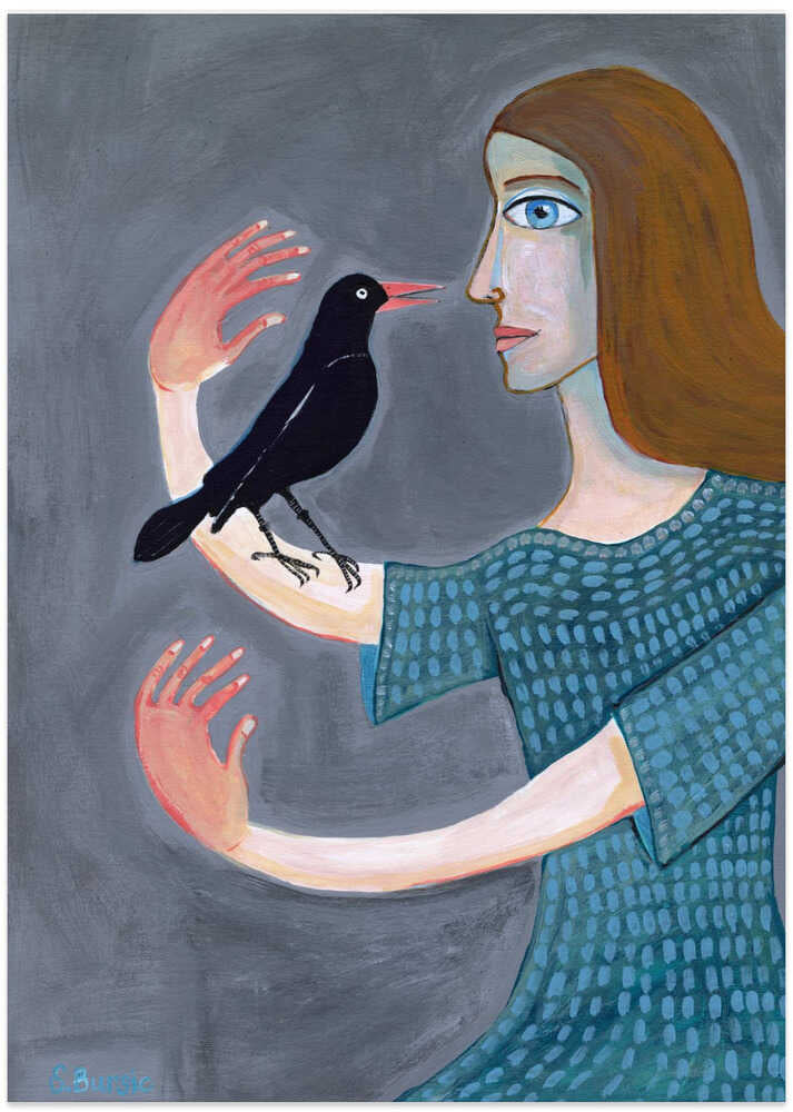 Lady with two left hands - Art Print by Sharyn Bursic