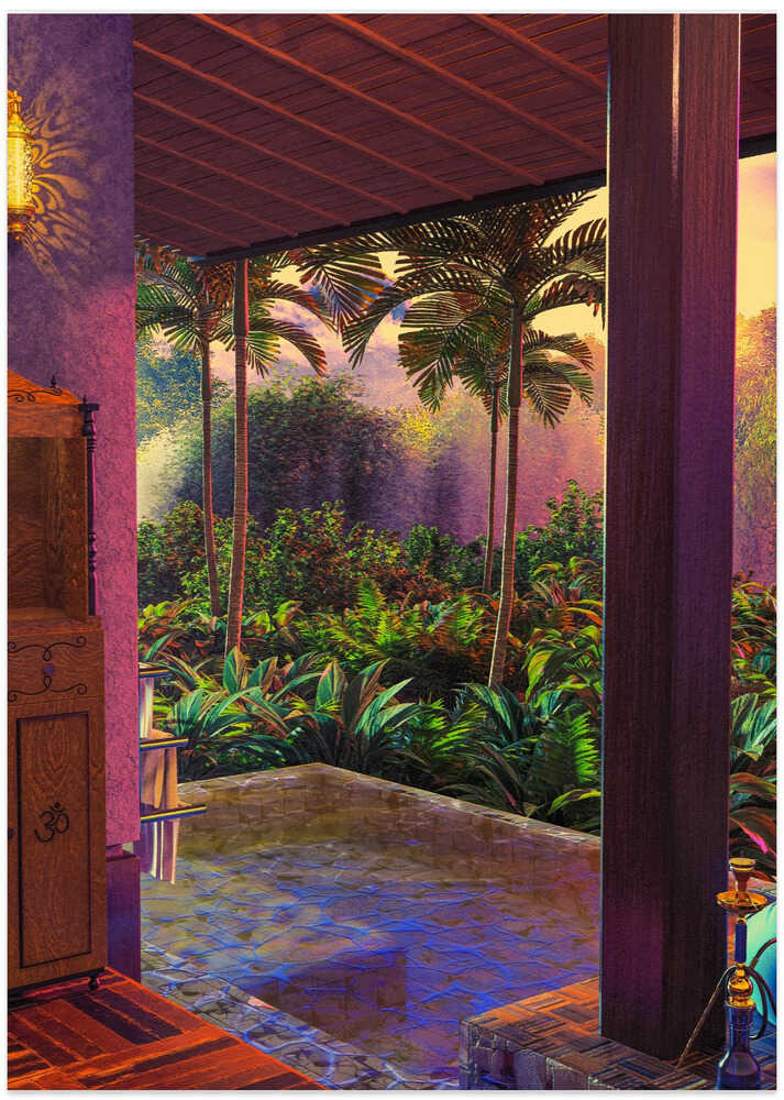 Rainforest Infinity Pool Art Print (a1) - Art Print by CosmoZach