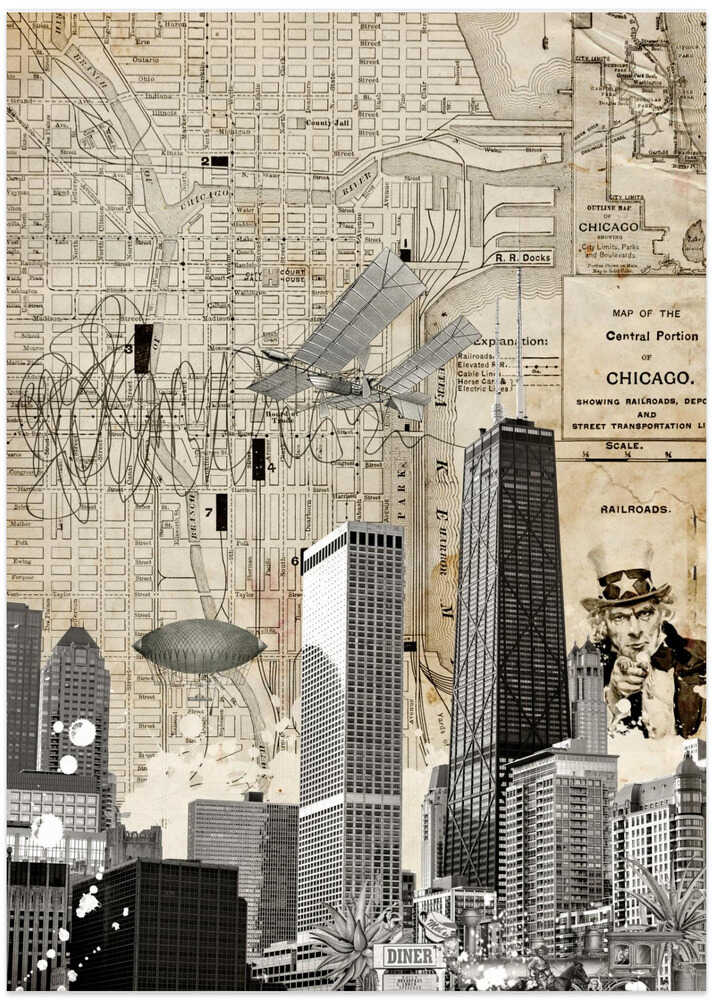 Chicago (City Breaks) - Art Print by Simon Goggin Travel Poster