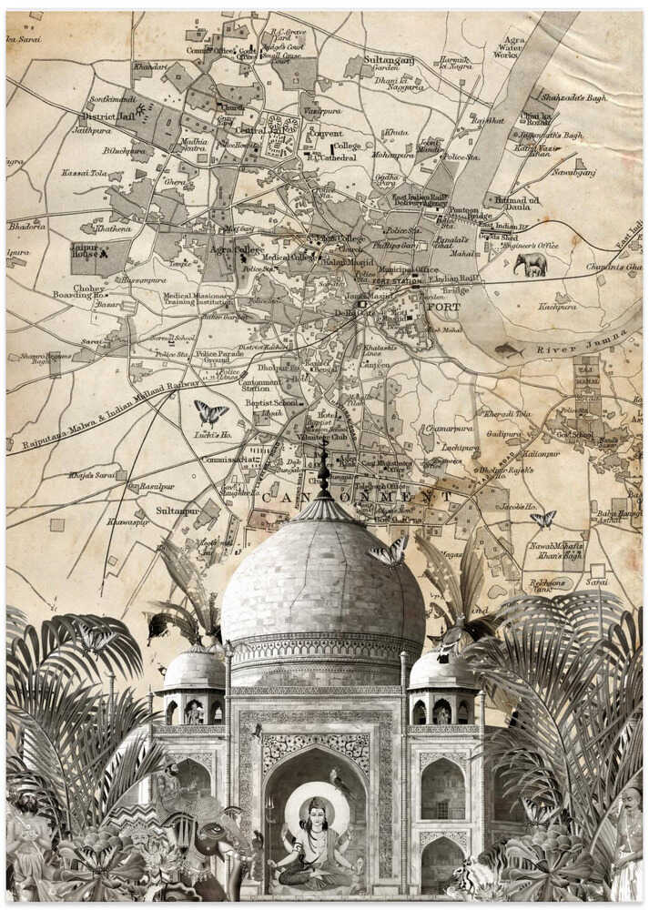 Taj Mahal, Agra (City Breaks) - Art Print by Simon Goggin Travel Poster