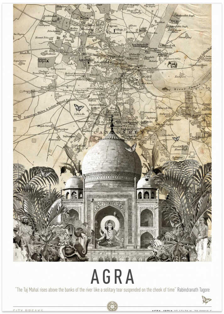 Agra, Taj Mahal (City Breaks) - Art Print by Simon Goggin Travel Poster