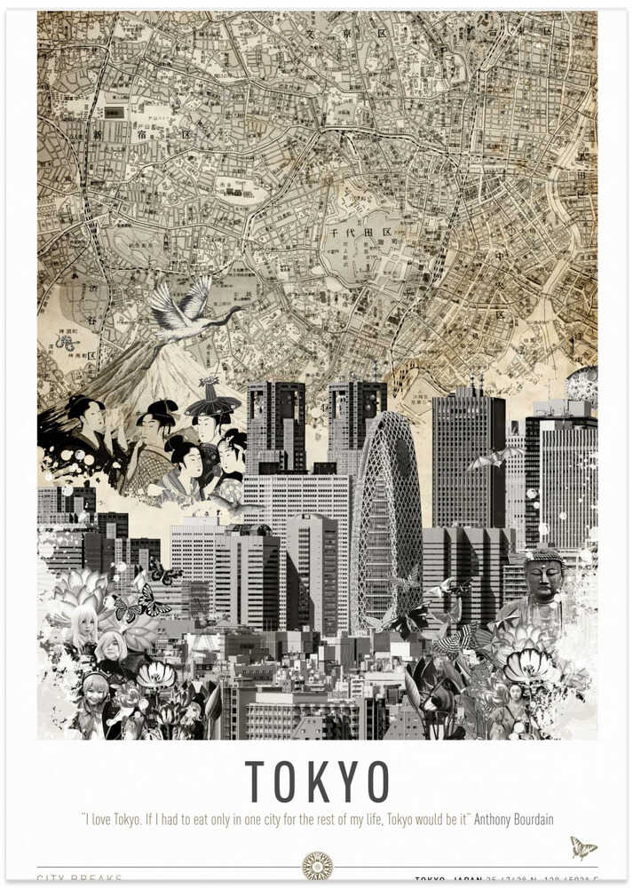 Tokyo (City Break) - Art Print by Simon Goggin Travel Poster