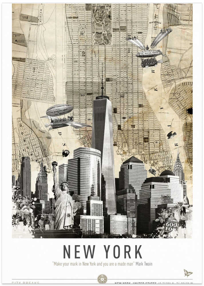 New York (City Breaks) - Art Print by Simon Goggin Travel Poster