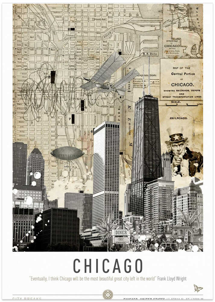 Chicago (City Breaks) - Art Print by Simon Goggin Travel Poster